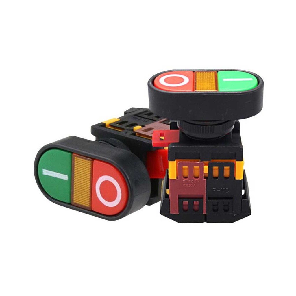 Botão Duplo Liga/desliga Com Ressalto Iluminado Norma Nr12