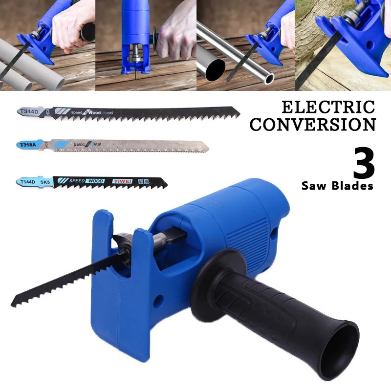 Serra Tico Tico Adaptador de serra alternativa Portátil broca elétrica para serra elétrica para madeira ferramenta de corte de metal com lâmina de serra