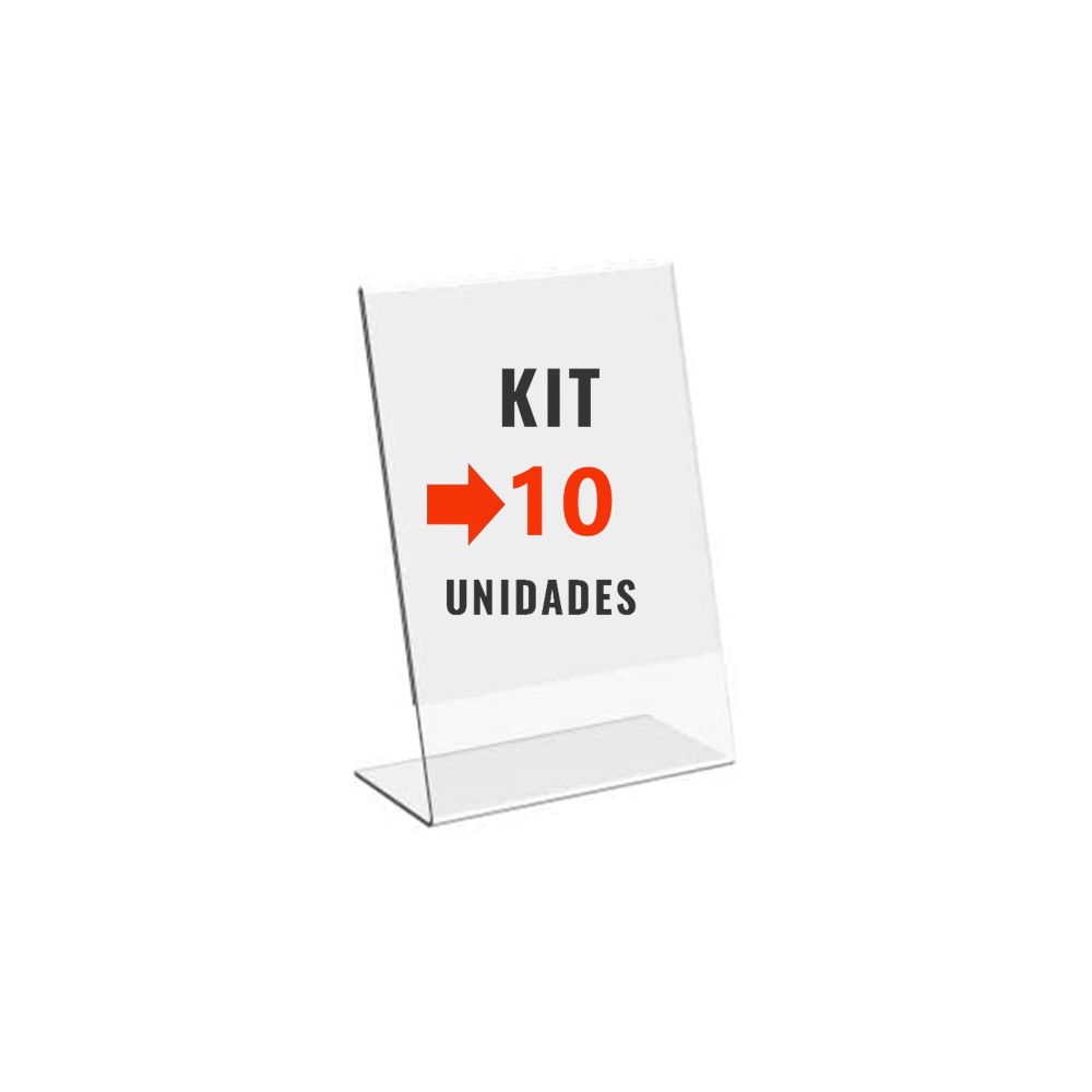Kit com 10 Display Expositor Acrilico L Tamanho A6 10x15cm Vertical em Oferta na Shopee
