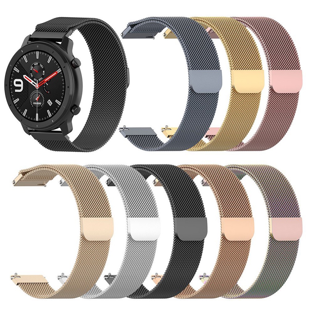 Pulseira de Metal 20mm Galaxy Active, Amazfit Bip U, Bip U Pro, GTR, GTS, Haylou Watch 2, P70. Para SmartWatch, Pronta Entrega