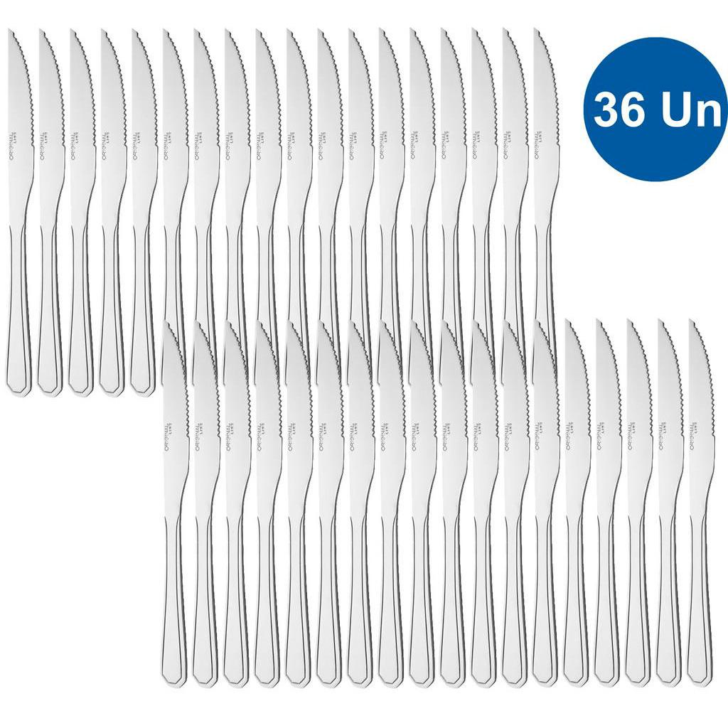 Jogo 36 Faca Churrasco Mesa Restaurante Buffet Premium Conjunto Aço Inox Continental Original Line em Oferta na Shopee