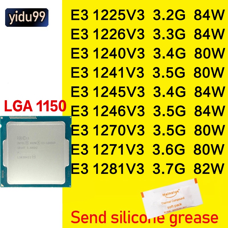 Intel Xeon E3 1225v3 1226v3 1240v3 1241v3 1246v3 1245v3 1270v3 E3 1271v3 E3 1281v3 quad-core , octa CPU LGA 1150 Suporte De Processamento De Mesa b85 . z97 H81 Placa-Mãe