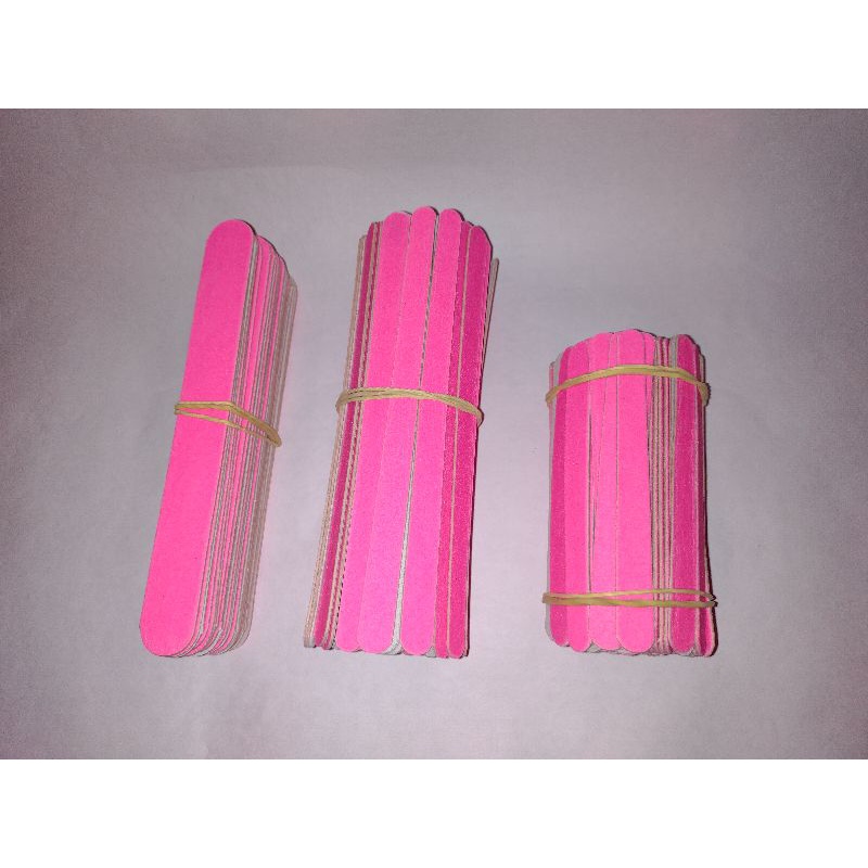 Kit 100 lixas pop pink + 24 lixas larga pink + 100 lixas 11 pink