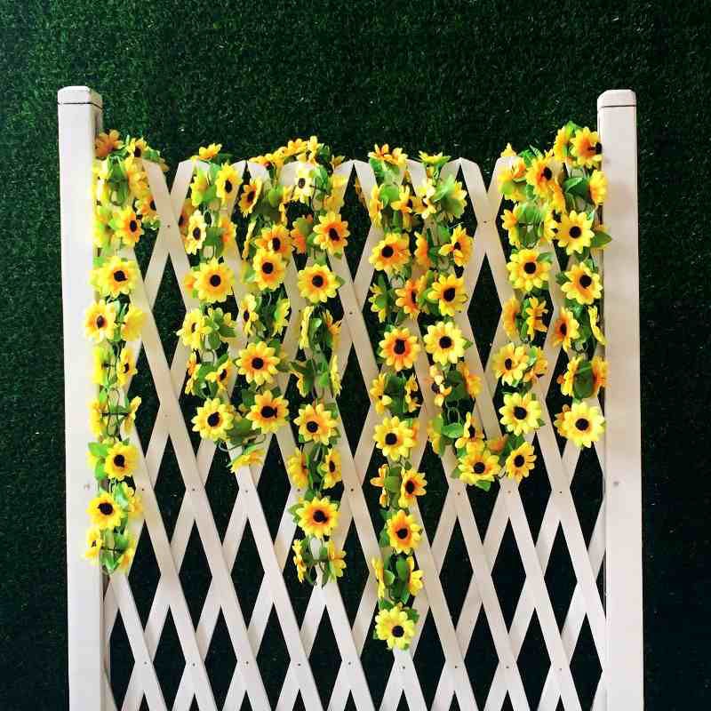 Corrente Girassol para Decoração de Festa, Pendentes para Parede de Plantas