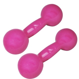 Par Halter emborrachado 2kg Rosa Treino em Casa
