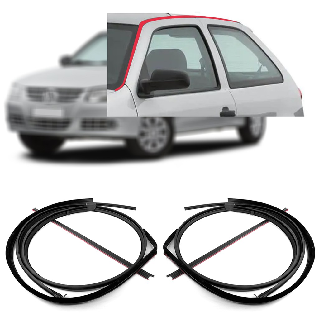 Kit Borracha Pingadeira Friso Teto Gol G3 G4 2 Portas .../2008 - Par