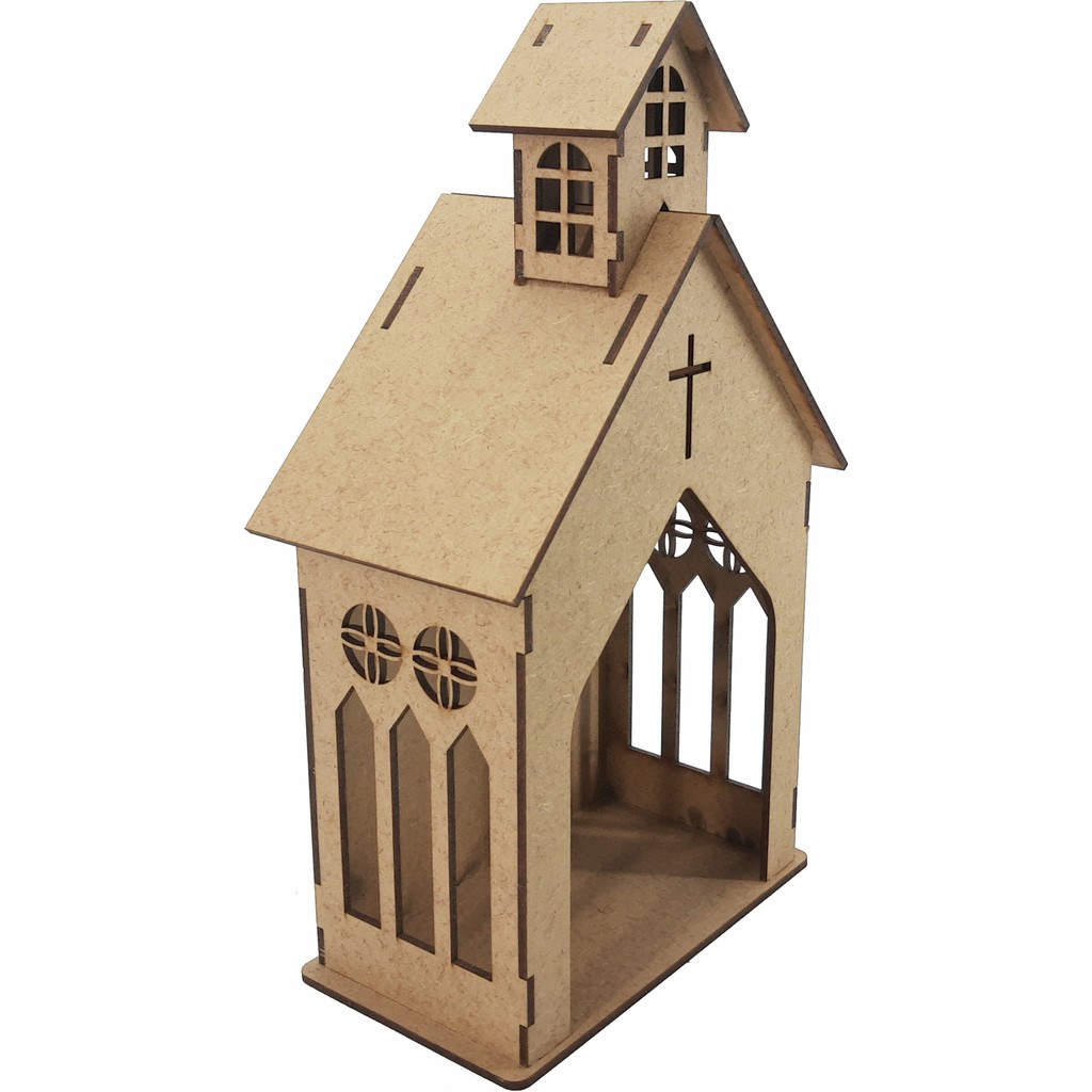 Oratório Capela Igreja Decoração Provençal Média MDF Cru