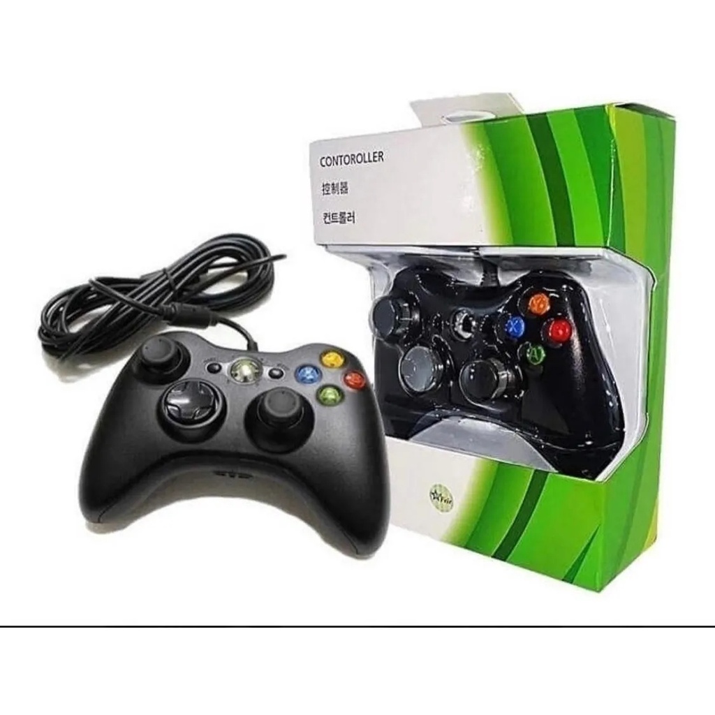 Controle Com Fio Para Xbox 360 Slim Fat E Pc Joystick Shopee Brasil