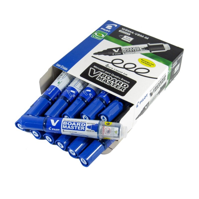 Caixa com 12 Pinceis Para Quadro Branco Pilot Board Master NOVO Original