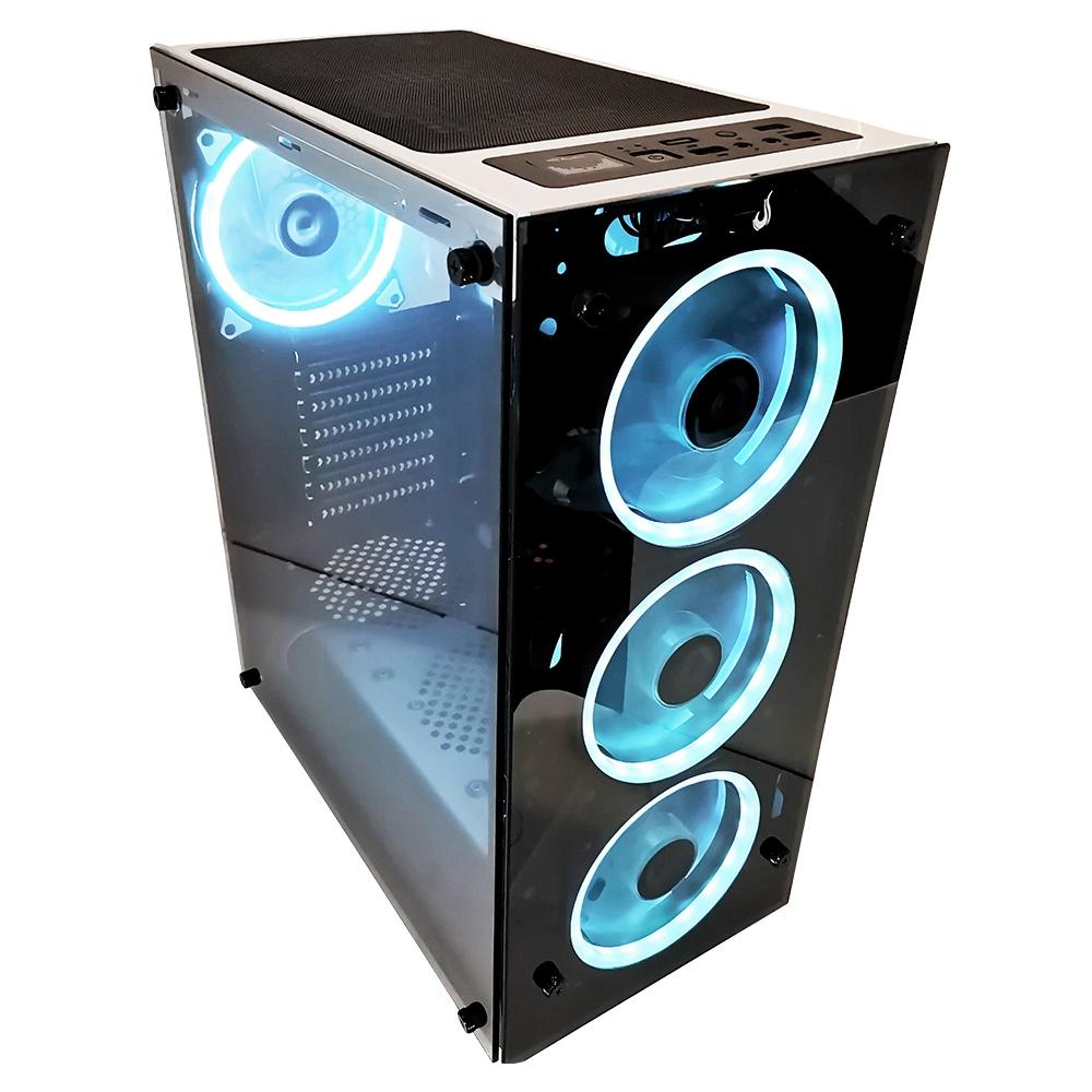 Gabinete Rise Mode Glass 06, Frente e Lateral em Vidro, Branco - RM-WT