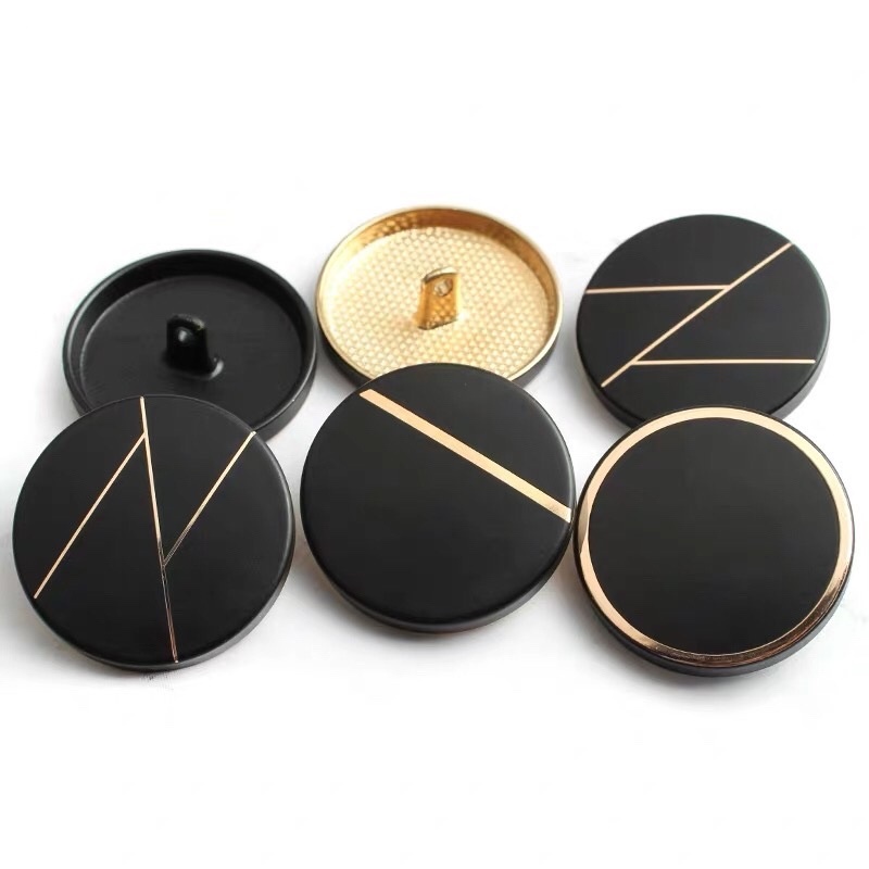 10 peças/lote 15/23/28mm botões decorativos para roupas de costura suprimentos e acessórios moda camisa preta botões grandes botões de metal
