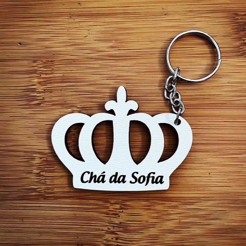Kit de Chaveiros Coroa Aniversários Chá Bebe Brinde Aniversário Infantil em MDF