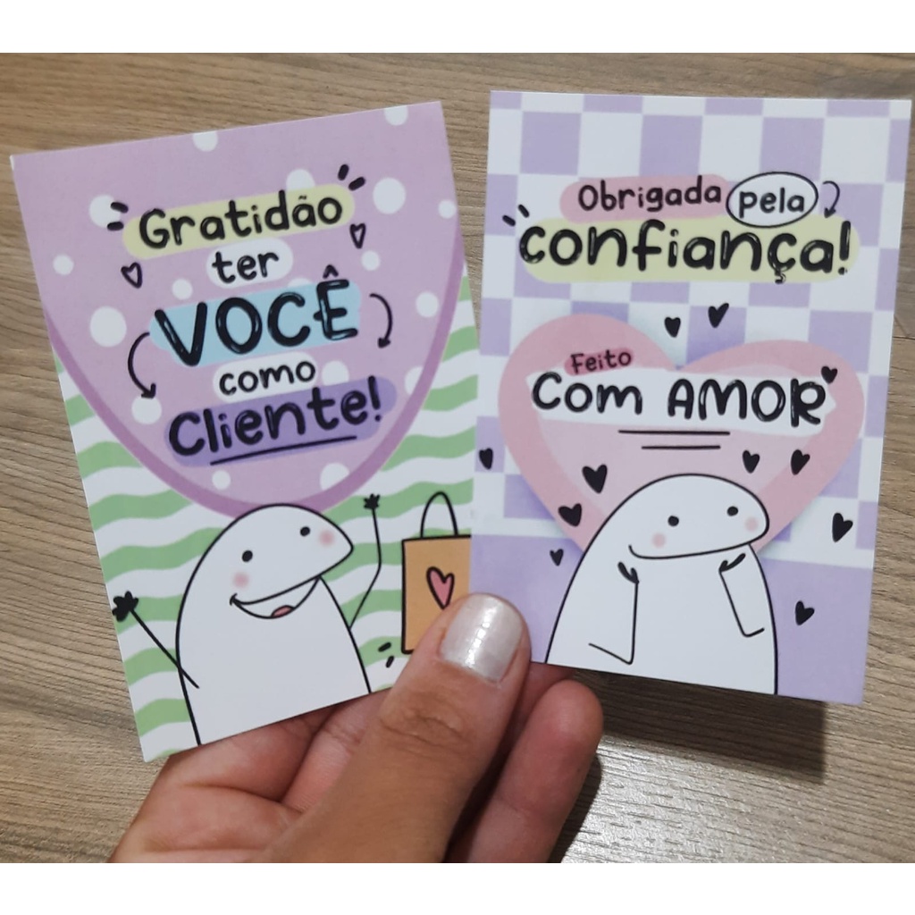 Panfleto  flork agradecimento cliente tag para embalagem