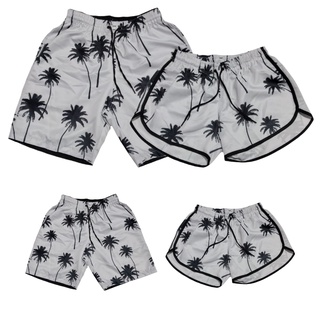 Conjunto Familia Shorts Casais Kit 4 Peças Moda Praia Verão Promoção Black Friday