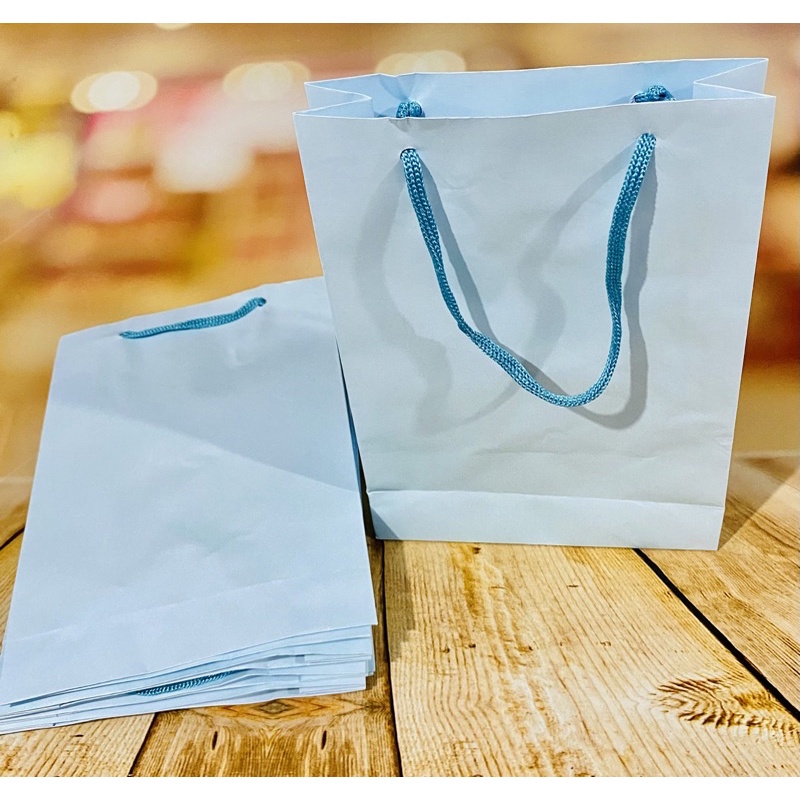 10 Sacolas De Papel 23x16x6 cm azul candy Presente Bolsa Festa