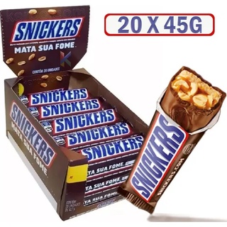 Caixa Chocolate Snickers Original 20un 45g Barras De Chocolate De ...