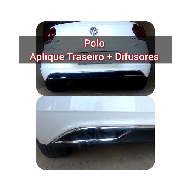 Difusor Traseiro Volkswagen Polo Aplique detalhe Cromado