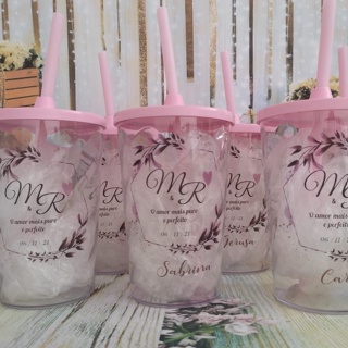 03 Copos acrílico 480ml personalizado com tampa e canudo em Oferta na Shopee