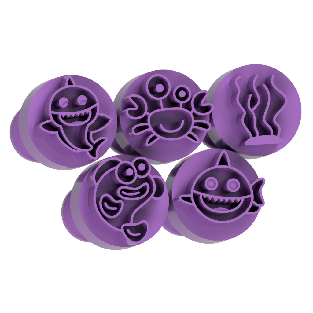 Carimbo para Brigadeiro e Doces - Baby Tubarão - Kit com 5 unidades em Oferta na Shopee