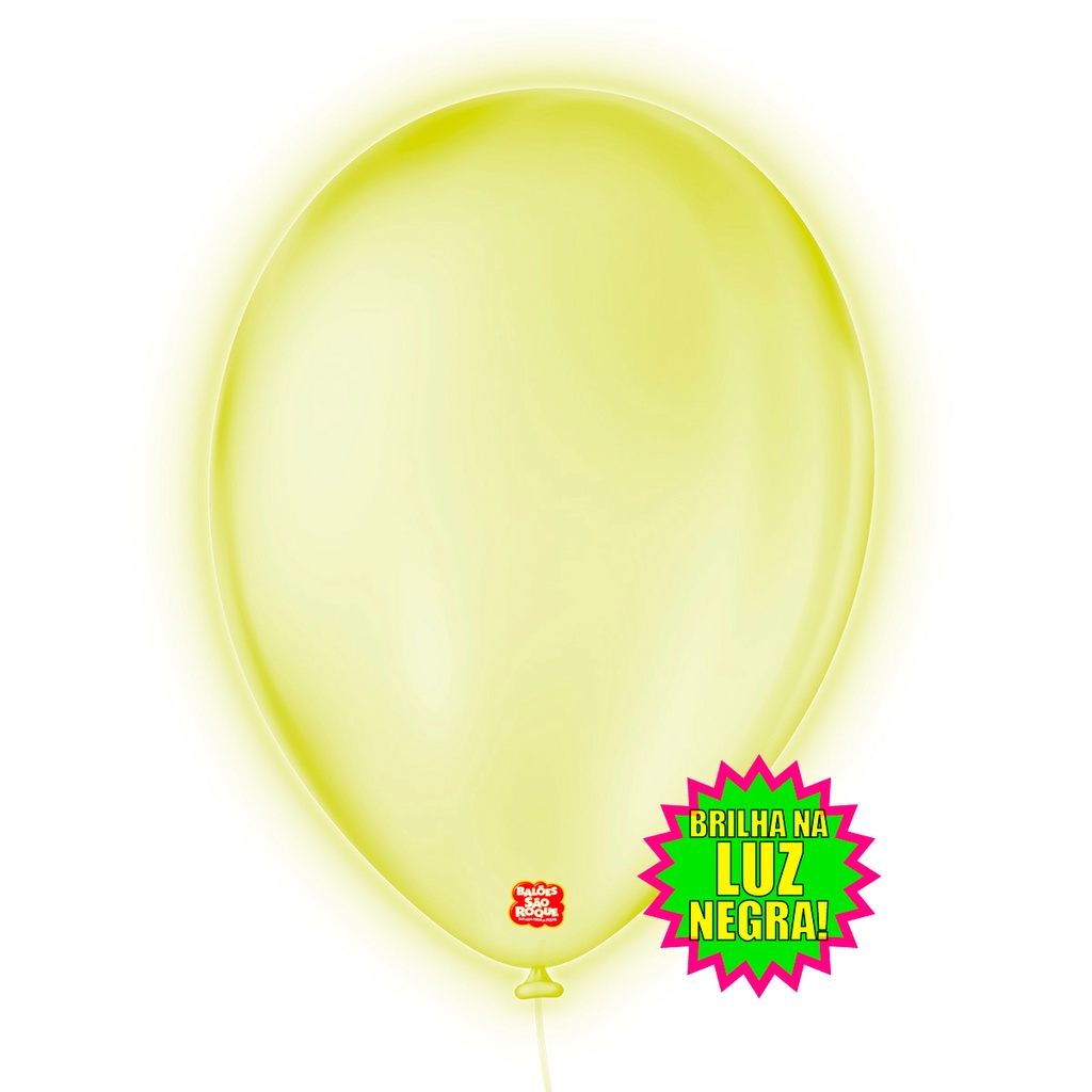 Balão Neon Amarelo Nº 9 - Kit 25 Unidades