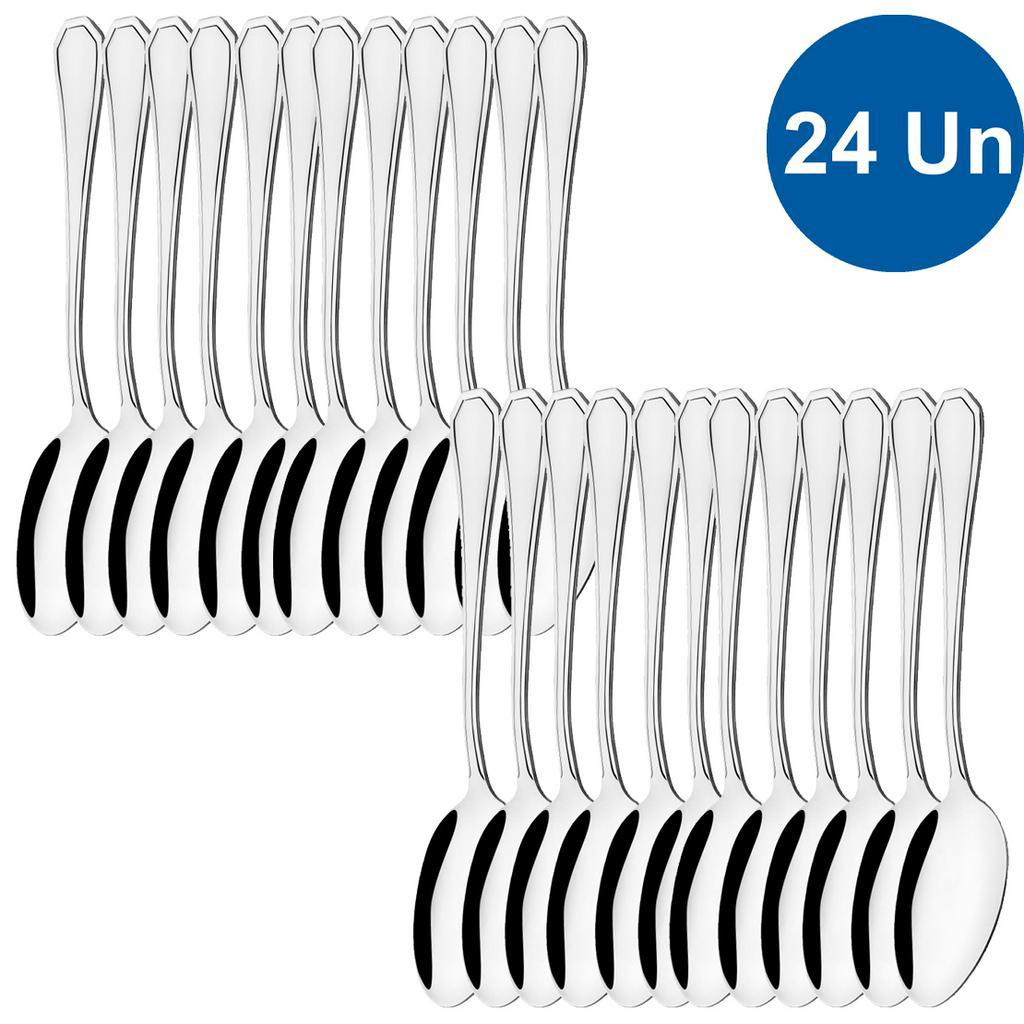 Jogo 24 Colher Mesa Sopa Restaurante Buffet Premium Conjunto Aço Inox Continental Original Line em Oferta na Shopee