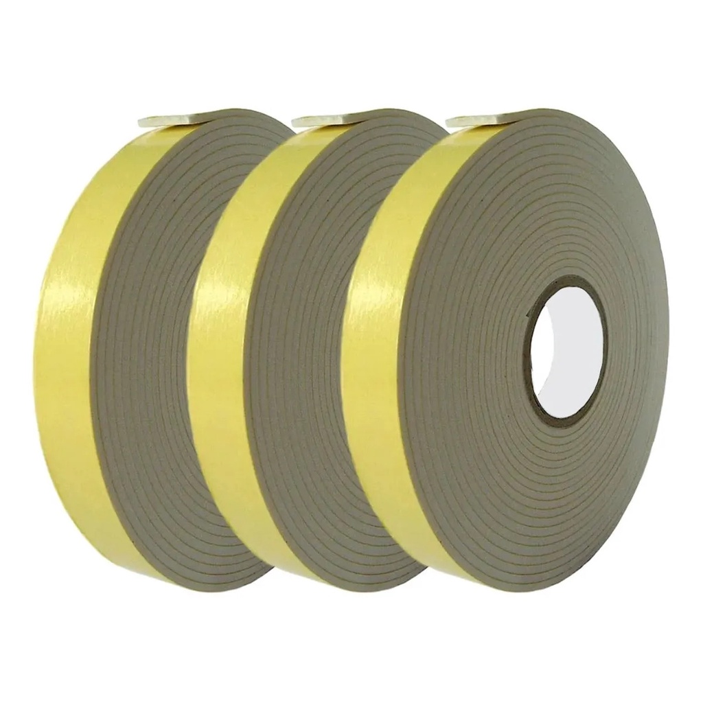 3 Fitas Adesivas de Espuma Dupla Face (Fita Banana) 5,5 Metros Toke e Crie