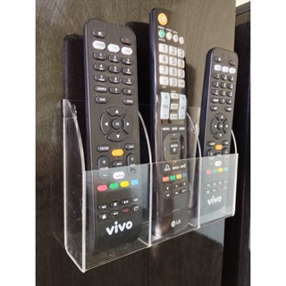 Porta Controle Remoto de Parede para 3 Controles em Acrílico, Suporte de Controle remoto em Oferta na Shopee