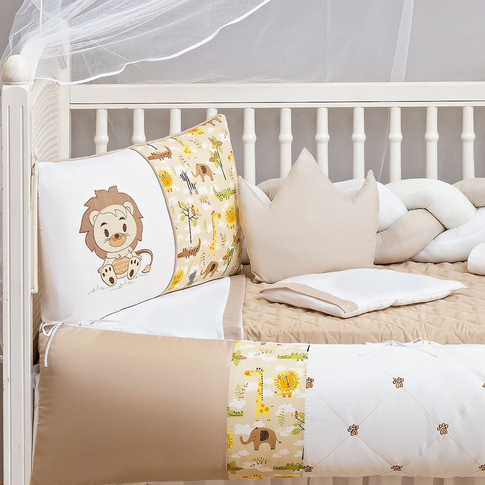 Kit Berço Rei Leão Unissex 10 Peças Americano Trança Completo