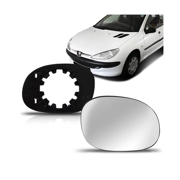 Lente Retrovisor 206 207 99 00 01 02 03 04 05 á 14 Com Base