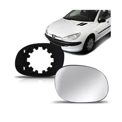 Lente Retrovisor 206 207 99 00 01 02 03 04 05 á 14 Com Base