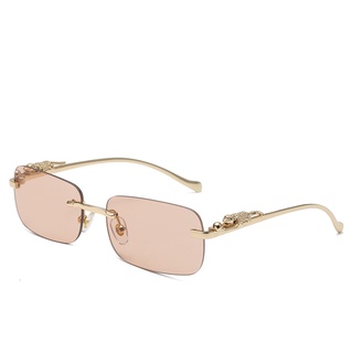 Retângulo Sem Aro Óculos De Sol Das Mulheres Retro Cheetah Decoração Limpar Oceano Lens Eyewear Shades Dos Homens UV400