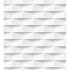 Papel de Parede Tijolo 3D com efeito de sombras em Tons de Branco e Preto