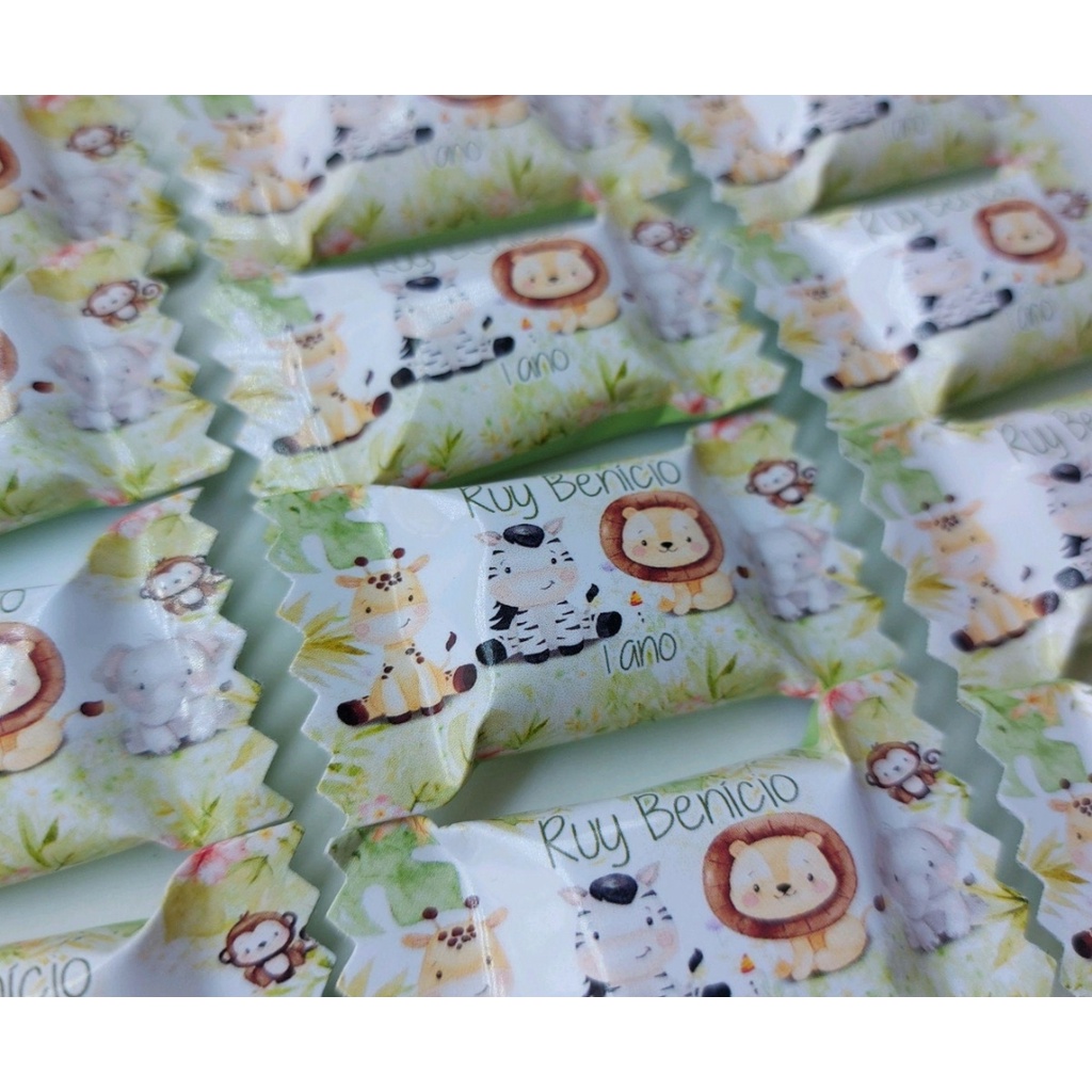 Balinhas personalizadas Safari baby 100 unidades