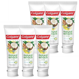 Kit Creme Dental Colgate Natural Extracts Detox 90g com 6 unidades