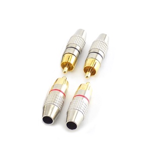4pcs Conector RCA Macho Sem Solda Revestido A Ouro Para De Cablagem Adaptador De Áudio E Vídeo Cabo CCTV Acessórios Câmeras BRA1