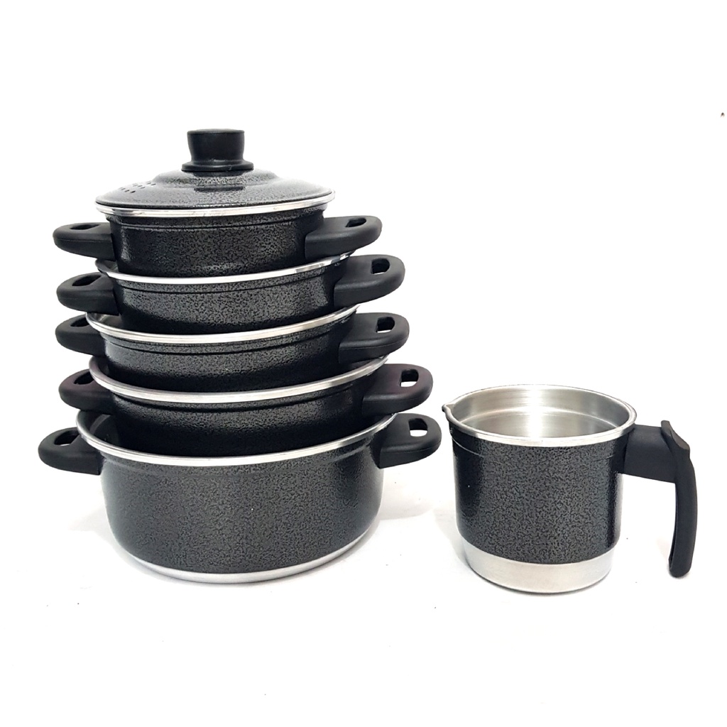 Jogo de Panelas 5 Peças Alumínio Craqueado + Fervedor n 12