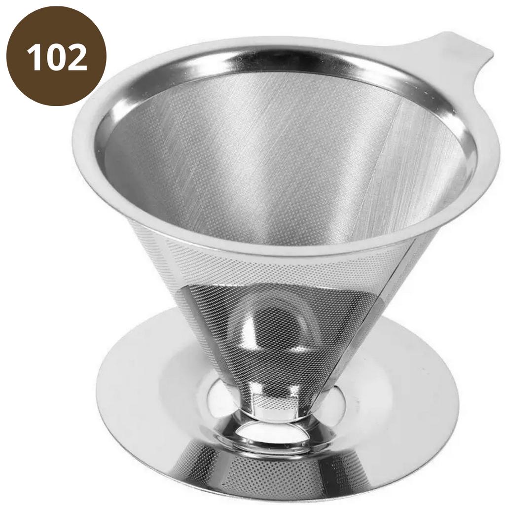 Coador Filtro de Café Aço Inox Reutilizável Tam 102 Cuidando do Meio Ambiente