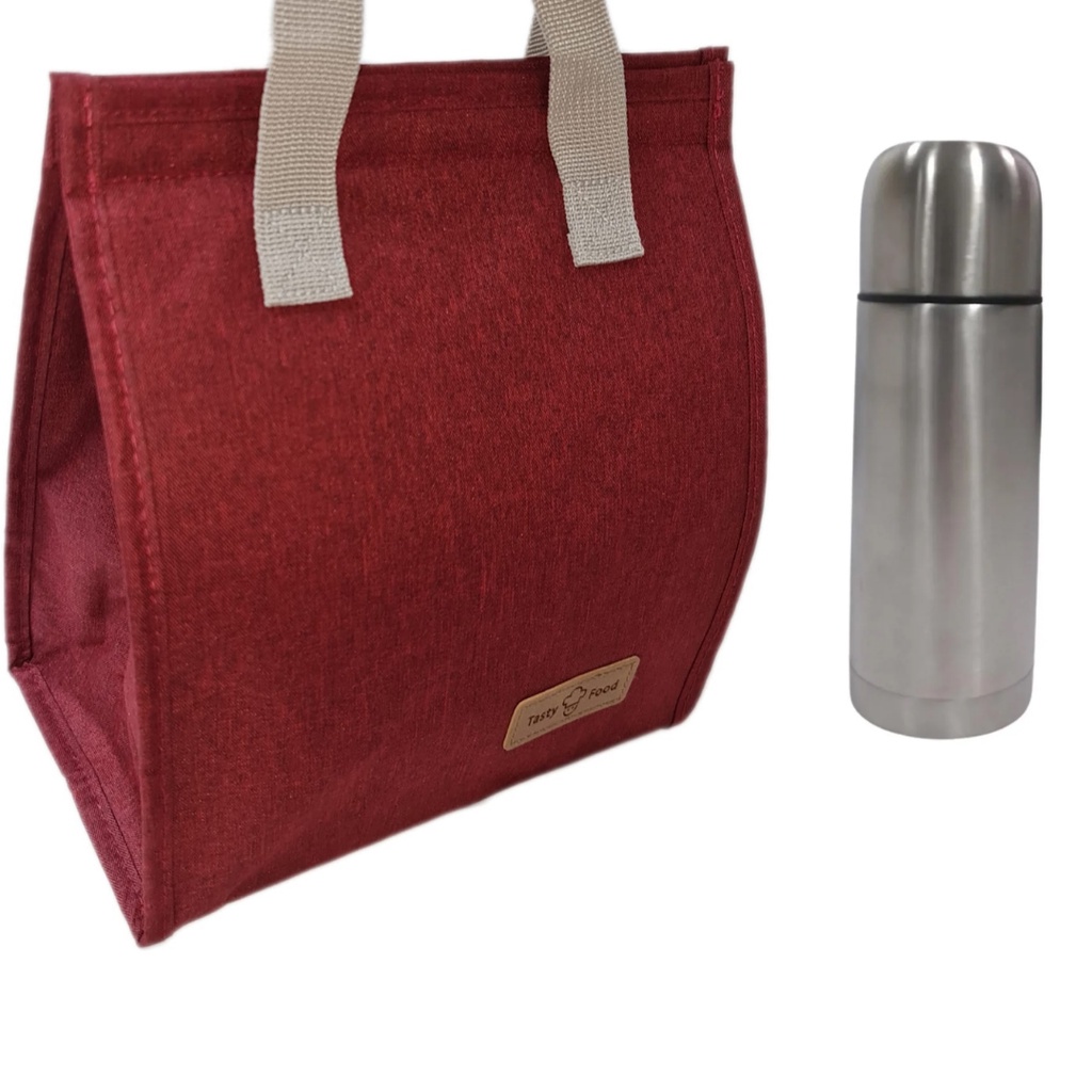 Bolsa Térmica lancheira e marmita e Garrafa de inox  350ml