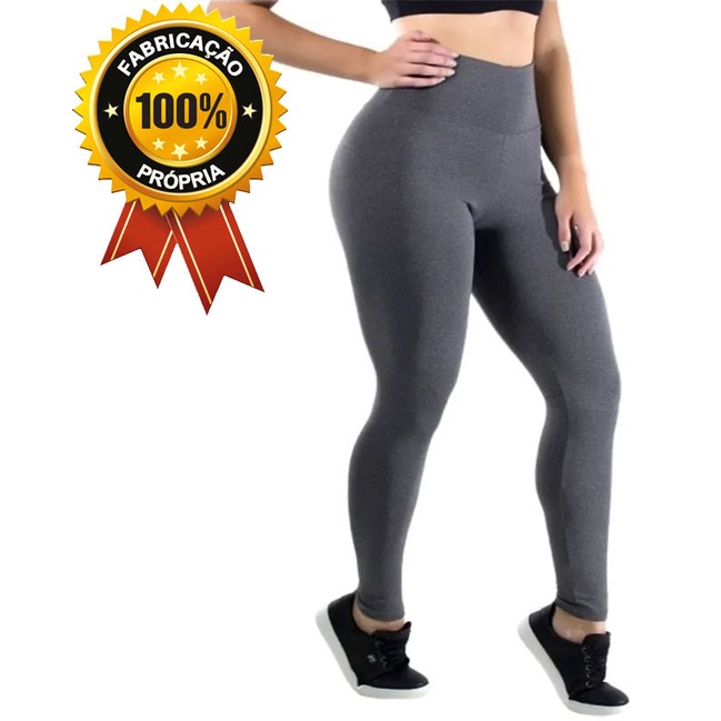 Calça Legging Cotton Algodão não fica transparente cós alto com