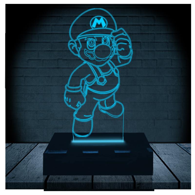 Luminária Led 3D Mario Bros Abajur 2 - Escorrega o Preço