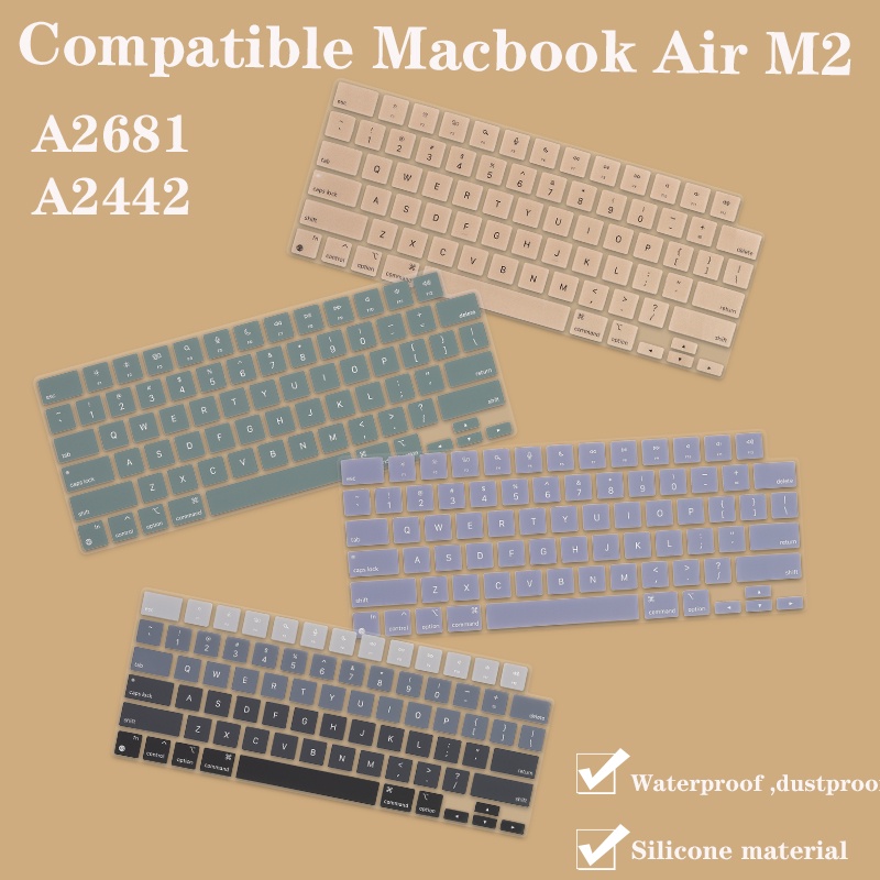 Capa De Teclado Macbook Air M2 A2681 2022 13.6 Polegadas 2021 Pro 14 16 M1 A2442 A2485 Protetor De Silicone