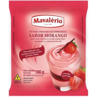 Pó Para Preparo De Sobremesa Sabor Morango Mavalério 100g