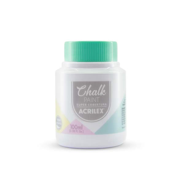 Tinta Chalk Branco 519 - Pode ser usada em MDF, gesso, cerâmica, galvanizado, metal, plástico e vidro. Chalk Branco