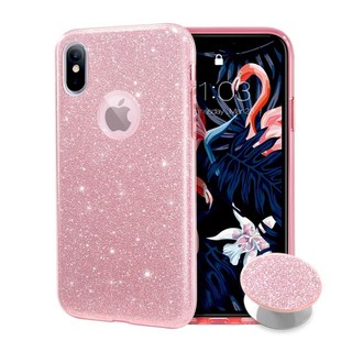 Capa Capinha Glitter Brilho c/ Pop Socket para iphone