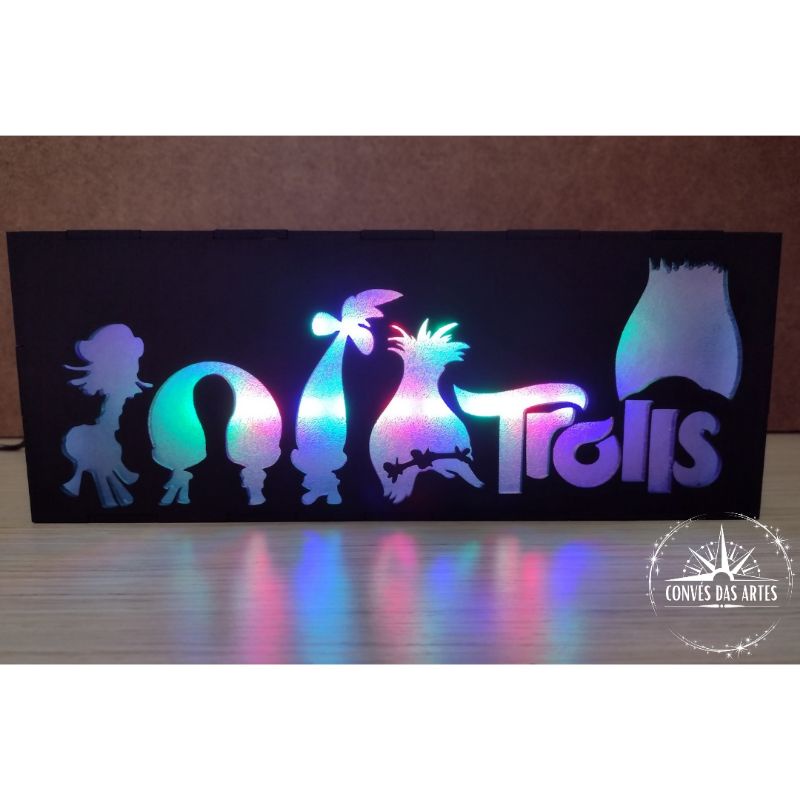Luminária Infantil Trolls/Decoração/Led/Iluminação/Quarto de criança
