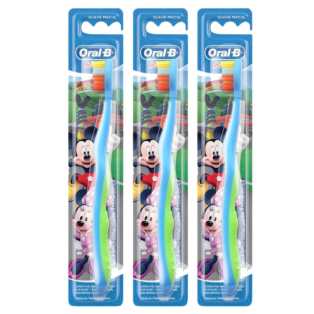 Kit 3 Escova Dental Infantil Oral-b Stages Mickey em Oferta na Shopee