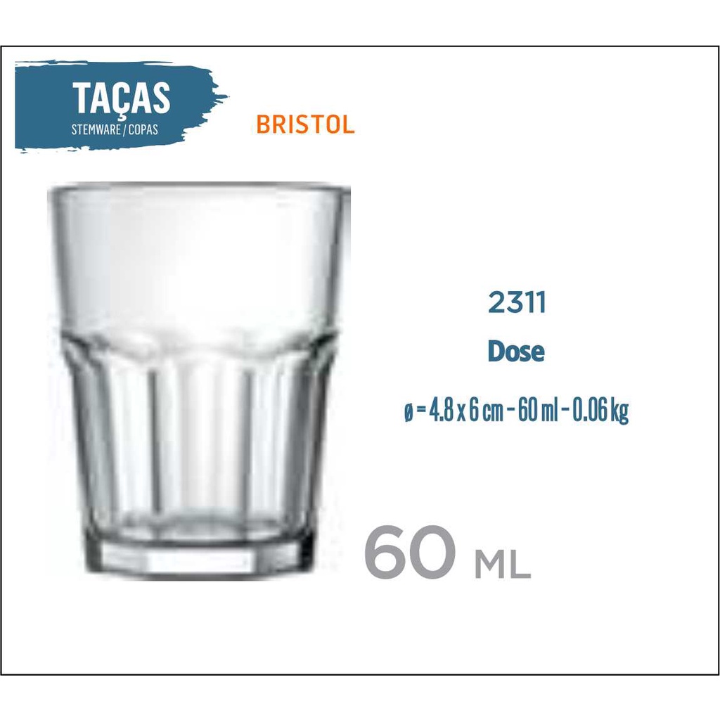 Copo Bristol 60ml - Licor - Cachaça - Tequila - 01 unidade