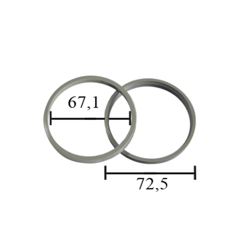 ANEL CENTRALIZADOR DE RODA CINZA HYUNDAI KIA VASKA 72,5 X 67,1 (100046)