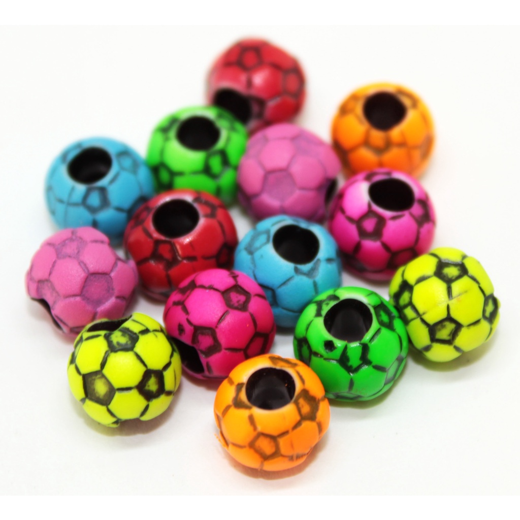Miçangas para pesca Bolinha de Futebol Luminosa 30 Unidades