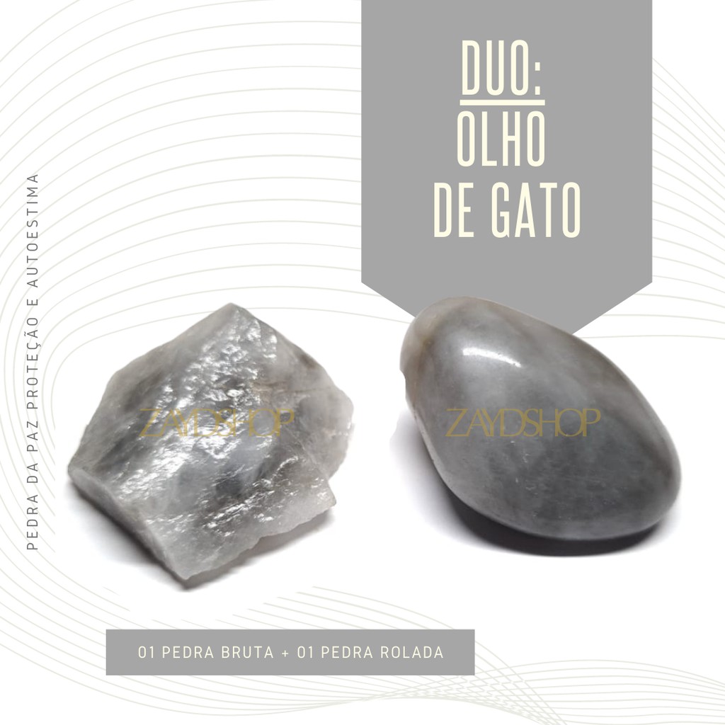 Duo de pedra olho de gato